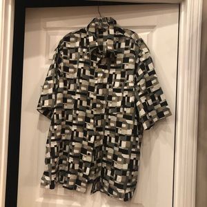 Alan Stuart Dress Shirt XL Black an gray, vintage